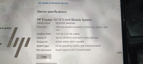 Hp Engage One Pro Core I3 11va Open Box (Reacondicionado)