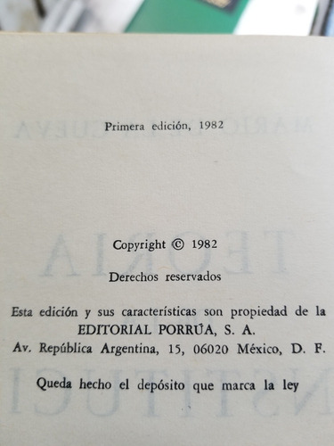A0 Teoría De La Constitución 1.a Ed. Mario De La Cueva (Usado)