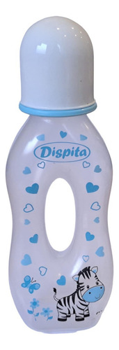 Mamadera Con Agarre Estampada X250ml Dispita 11009 Color Celeste Cebra