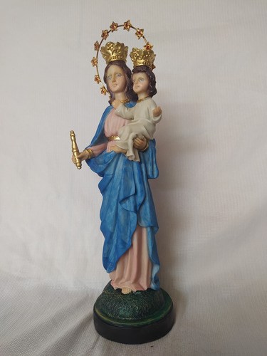 Imagem Nossa Senhora Auxiliadora Maria 30 Resina Aro Pedras