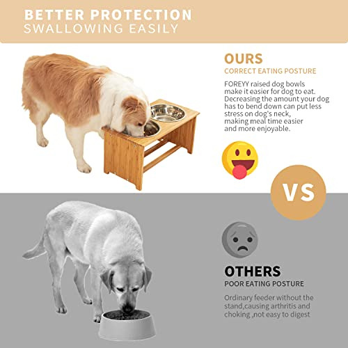 Tazones Elevados De Bambú Para Perros Medianos Y Pequeños