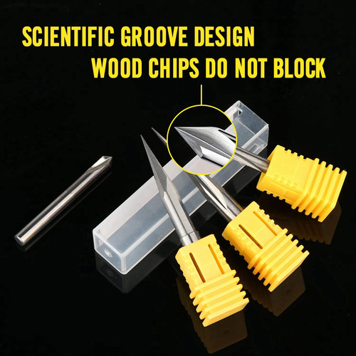 Juego De Brocas Cnc Con Vástago De 1/4, Enrutador For Graba