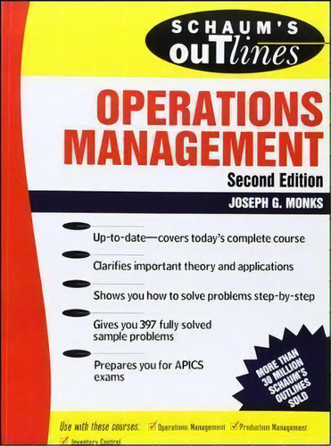 Schaum's Outline Of Operations Management, De Joseph G. Monks. Editorial Mcgraw-hill Education - Europe, Tapa Blanda En Inglés
