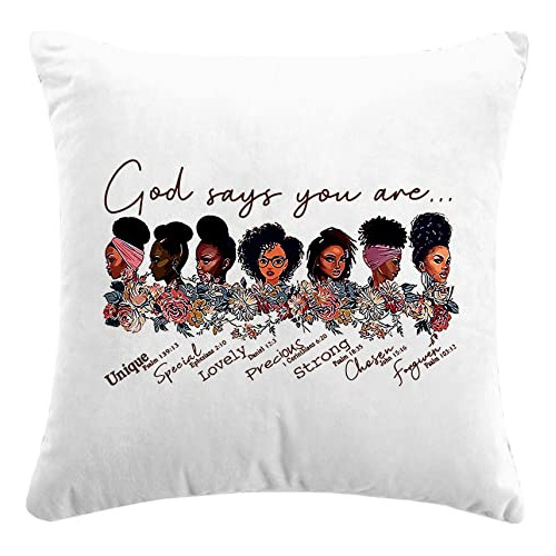 Funda De Almohada Cita Inspiradora Afroamericana, Dios ...