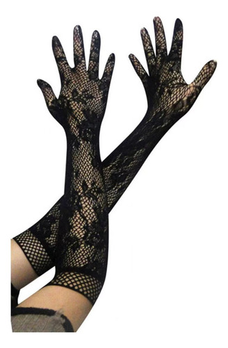 Damas Sexy Transparente Guantes Largos Encaje Cena Bodas