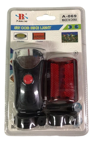 Kit 2 Luces Bicicleta Luz Led Delantera Trasera Rojo Potente