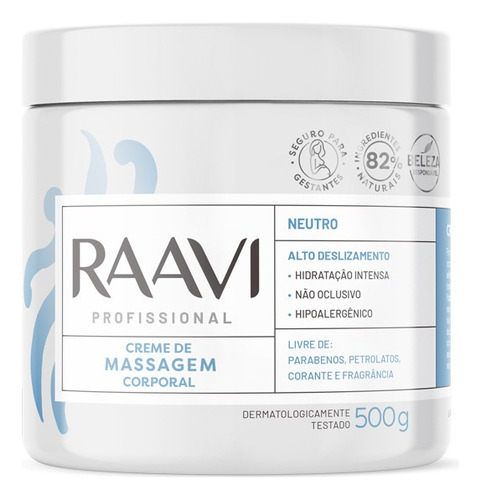 Creme De Massagem Neutro Corporal 500g Raavi De Embalag Tipo