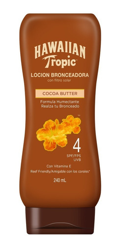 Hawaiian Tropic Locion Bronceadora Cocoa Butter Fps 4 240ml