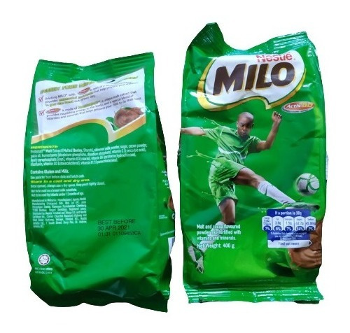 Chocolate Milo En Polvo Bolsa De 400g  Producto Original