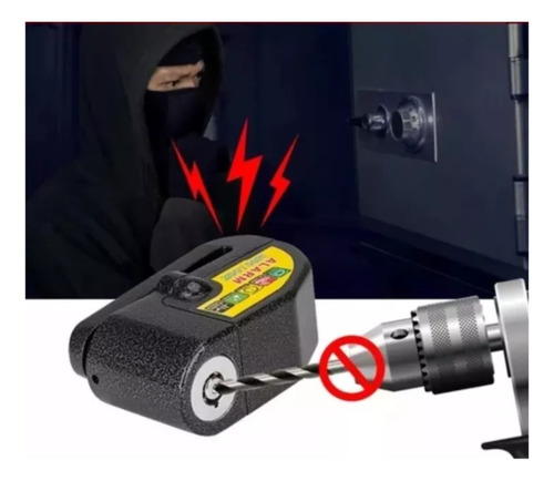 Traba Disco Candado 7mm Con Alarma Para Moto Bici Antirrobo