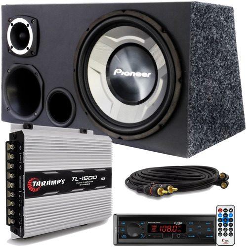 Kit Som Caixa Trio Sub Pioneer Aparelho Bluetooth Taramps