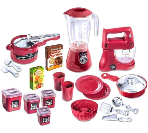 Kit Show De Cozinha Chef Kids 22 Pcs - Panelinhas Meninas
