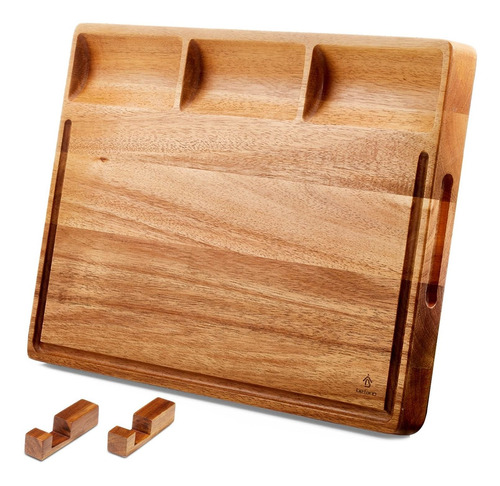 Befano Tabla Cortar Madera Acacia Compartimento 17 X 12 Para