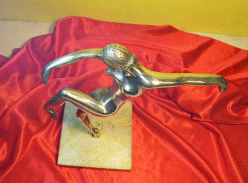 Figura Bailarina De Bronce Y Mármol Art Deco - En Rosario - (Usado)