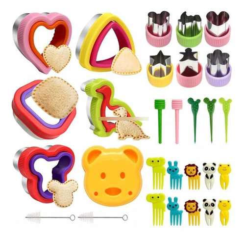 Set Cortadores Selladores Moldes Sándwich Frutas Loncheras