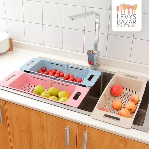 Secaplatos Escurridor Extensible Cocina Bacha Fruta Verdura Color