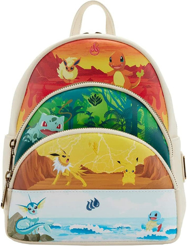 Loungefly Pokemon Elements Mini Mochila Triple Bolsillo