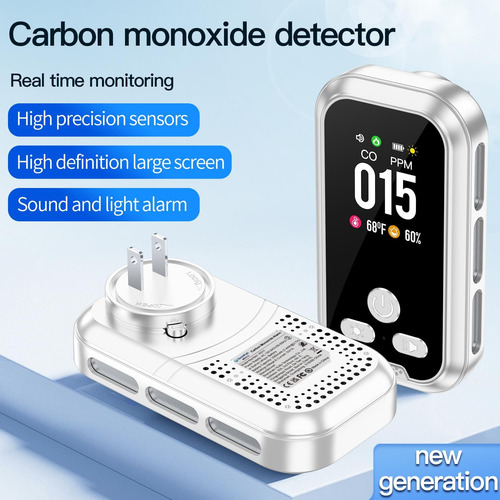 Detector De Monóxido De Carbono Enchufable 3 En 1, Batería D