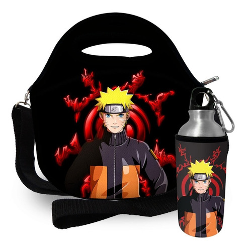 Kit Escolar Lancheira + Squeeze Naruto Shippuden Escolar 