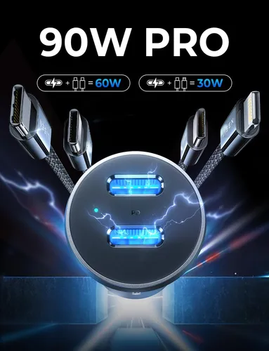 Cargador De Carro Dual Usb C Pd 45w+ 45w Para iPhone Samsung