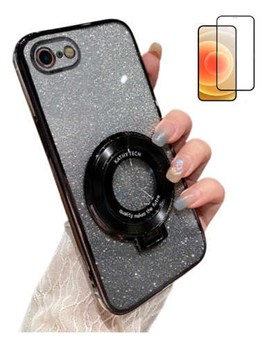 .j0k Para iPhone 16e Capa Magnética Flash Pó + Mica /