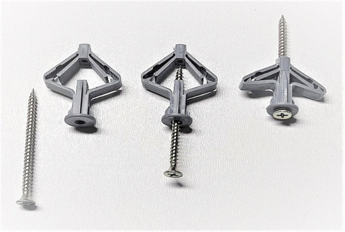 Imagen 1 de 5 de Tarugos Anclaje Tabique De Yeso + Tornillo 50 Mm Kit 25 Und