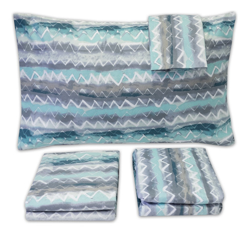 Juego De Sábanas Extrasuaves Estampadas Ocean Vibe Tamaño Ki