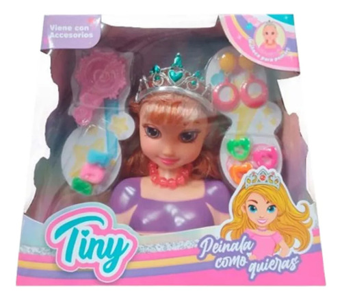 Muñeca Tiny Princesa Para Peinar Con Accesorios - Dgl Games