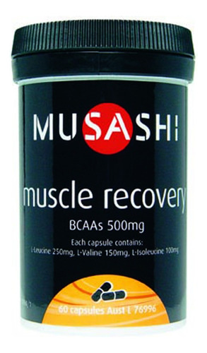 Musashi Amino Muscle Recovery Aminoacidos Bcaa 1000mg 60 Cap