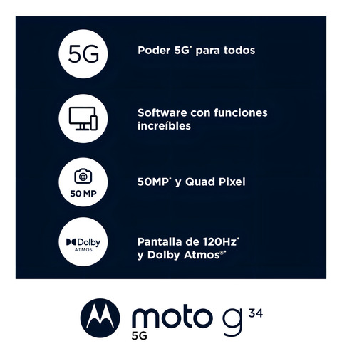 Moto G34 5G 256 GB Negro meteorito 8 GB RAM - Excelente (Reacondicionado)