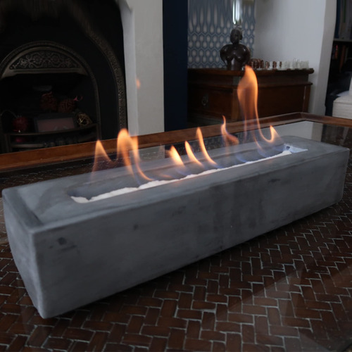 Hoguera Rectangular Grande Para Interior Y Jardín, Acabado C