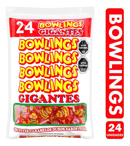 Coyac Bowling Gigante Sabor Fresa 24 Unidades Fruna