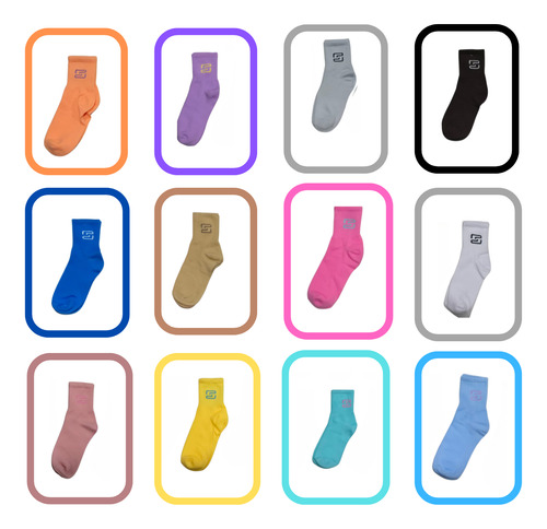 Calcetines Sento Arcoiris: Color Y Comodidad 14 Pares Violeta Elástico Unitalla