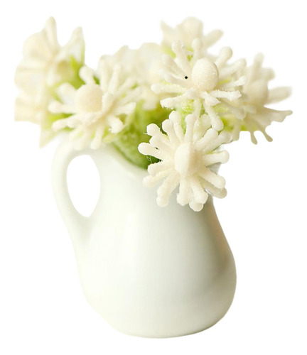 Accesorios De Flores De Casa De Muñecas Falsas 1:12 Blanco