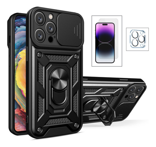 Case Funda Para iPhone 15, Pro, Max Plus Mica Vidrio Camara