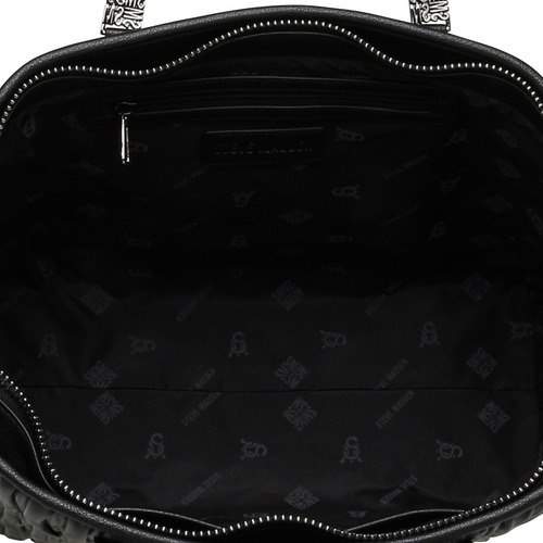 Bolsa Tote Bakari Black/black Steve Madden Bags Acabado de los herrajes Níquel Correa de hombro Negro Diseño de la tela Texturizado