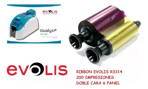 Ribbon Color Evolis R3314 Ymckok Pdualys 3-securion 200 Imps