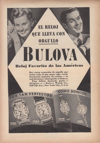 Relojes Bulova Tres Hojas Con Publicidad Vintage Años 40