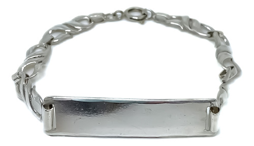 Pulsera Chapa Para Grabar Ancha Plata 900 20,5 Cm 