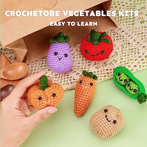Kit De Crochet Principiantes - 6 Pcs De Verduras De Cro