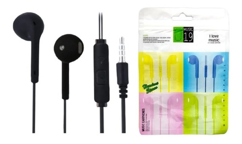 Audifonos Music U19 Extra Bass Tejido Colores X3 Unidades