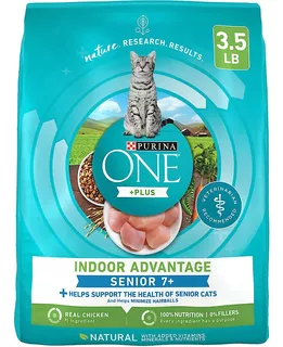 Purina One High Protein, Natural Senior Dry Cat Food, Indoor