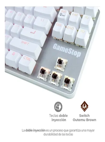 Teclado Mecanico Gamer Blanco Rgb Switch Cafe Gs200-b