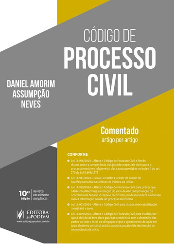 Codigo De Processo Civil Comentado - 10 Edição 2025 Juspodivm