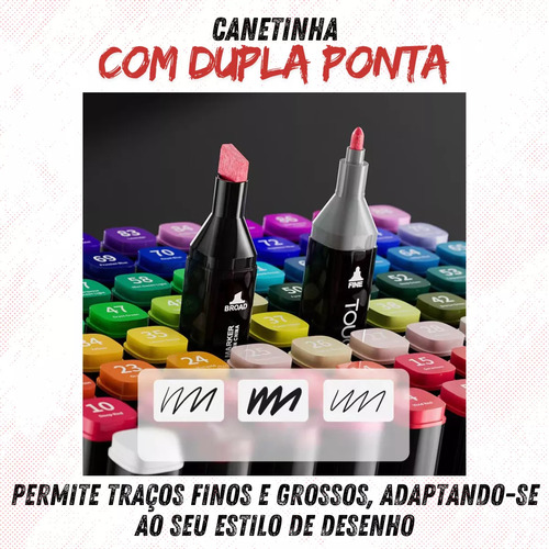 Kit Canetas Ponta Dupla 120 Cores Marcador Texto Permanente