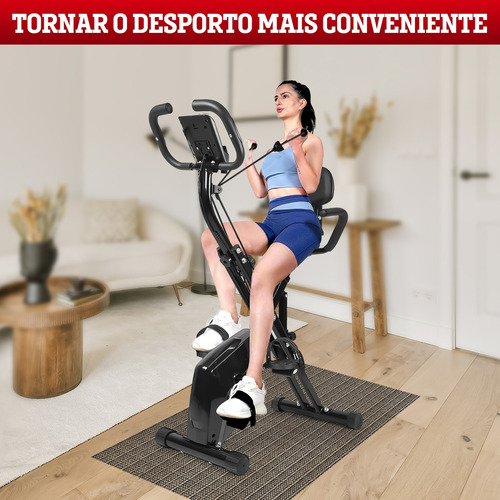 Bicicleta Ergométrica Dobrável Vertical Cadence Cor Preto