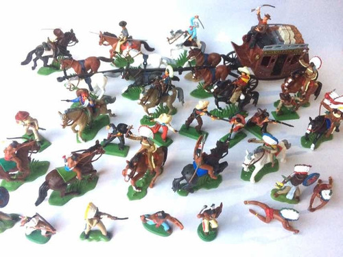 Indios Y Vaqueros Mega Set Soldaditos Pintados A Mano