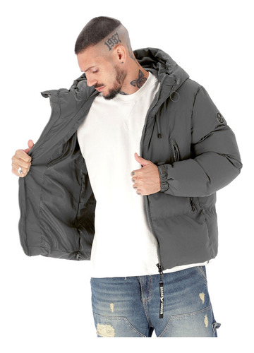 Campera Bross London Con Cinta Gris
