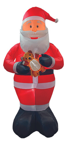 Papai Noel Inflável Urso Iluminado 4l 240cm Decoracao Natal