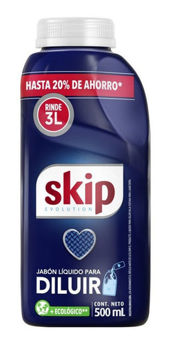 Skip Jabon Liquido X 500 Ml Para Diluir Rinde 3 Lt